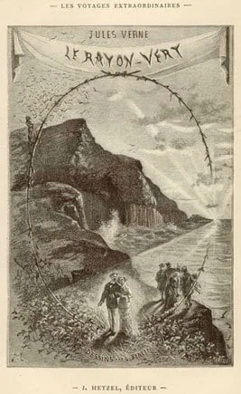 Page d'illustration du livre de Jules Verne, Le Rayon Vert, publiée chez J. Hetzel Éditeur