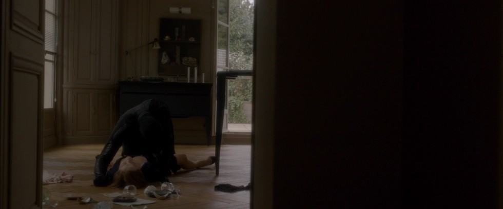 Michèle, jouée par Isabelle Huppert, est violée sous l'oeil d'un chat dans le film Elle de Verhoeven