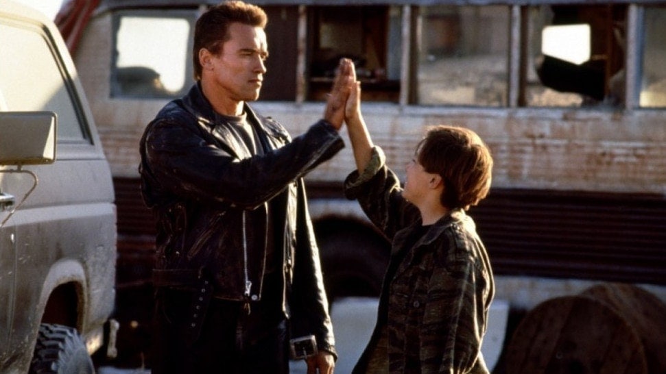 Arnold Schwarzenegger et Edward Furlong