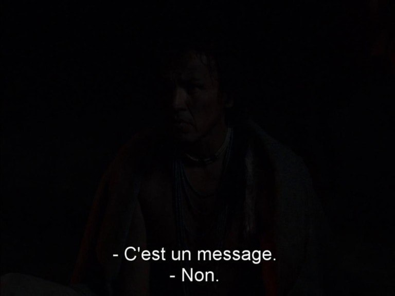 Plan sombre évoquant la prédestination dans Meek's Cutoff