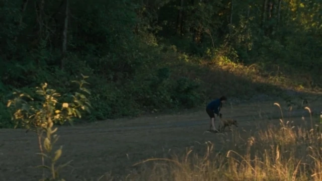 Wendy et son chien en forêt dans Wendy et lucy