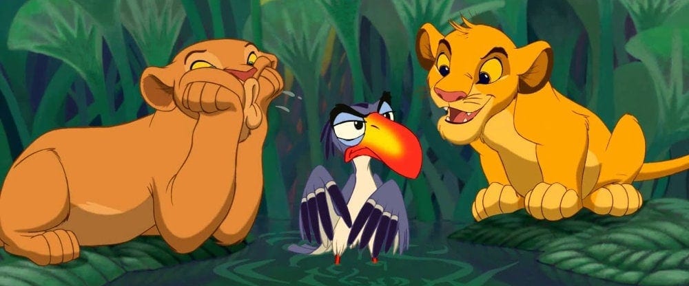 Zazu et Simba dans Le Roi Lion