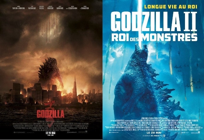 Les posters de Godzilla 1 et de Godzilla 2