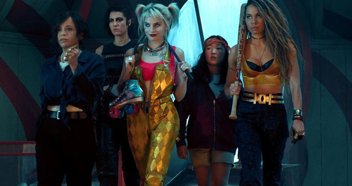 Margot Robbie en Harley Quinn avec sa bande sèmant le chaos dans Birds of Prey