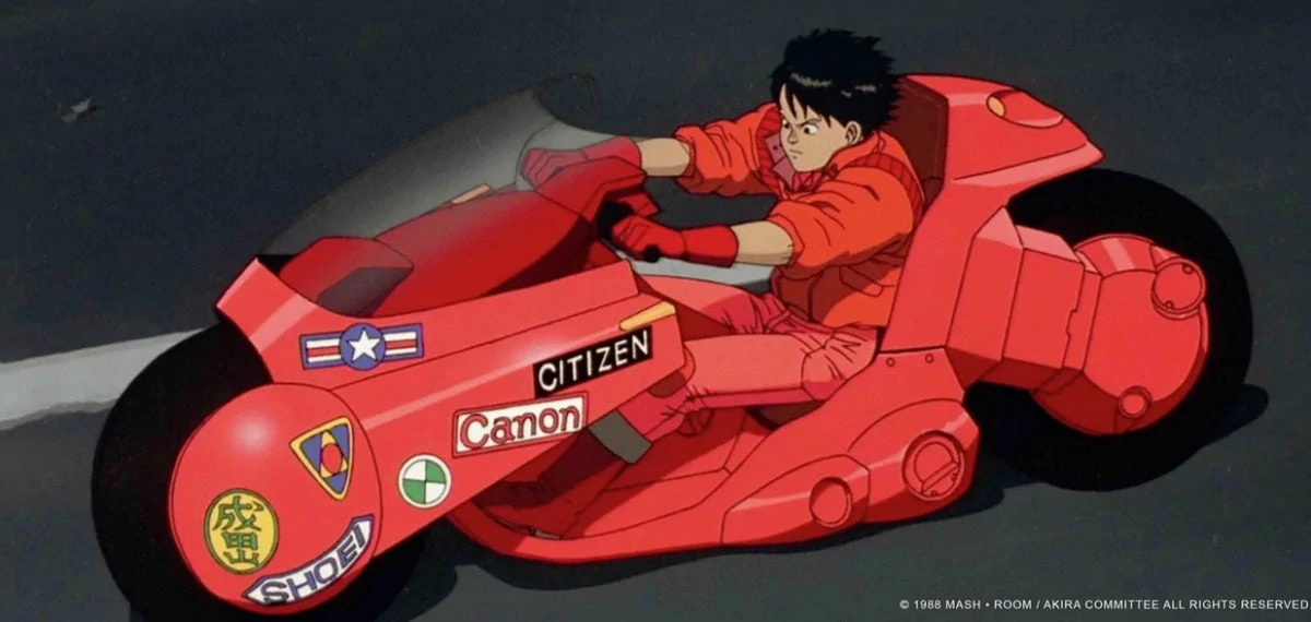 Tetsuo sur sa moto dans Akira
