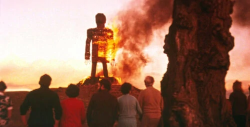 Le Dieu d'Osier en feu dans The Wicker Man