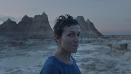 Fern (Frances McDormand) dans le désert dans Nomadland