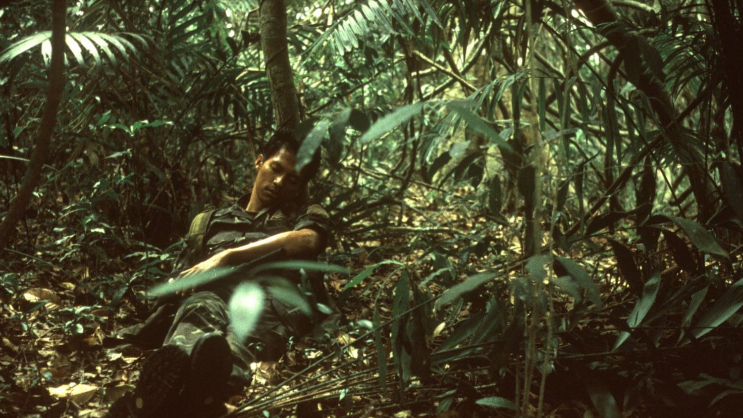 Le soldat couché dans la forêt dans Tropical Malady