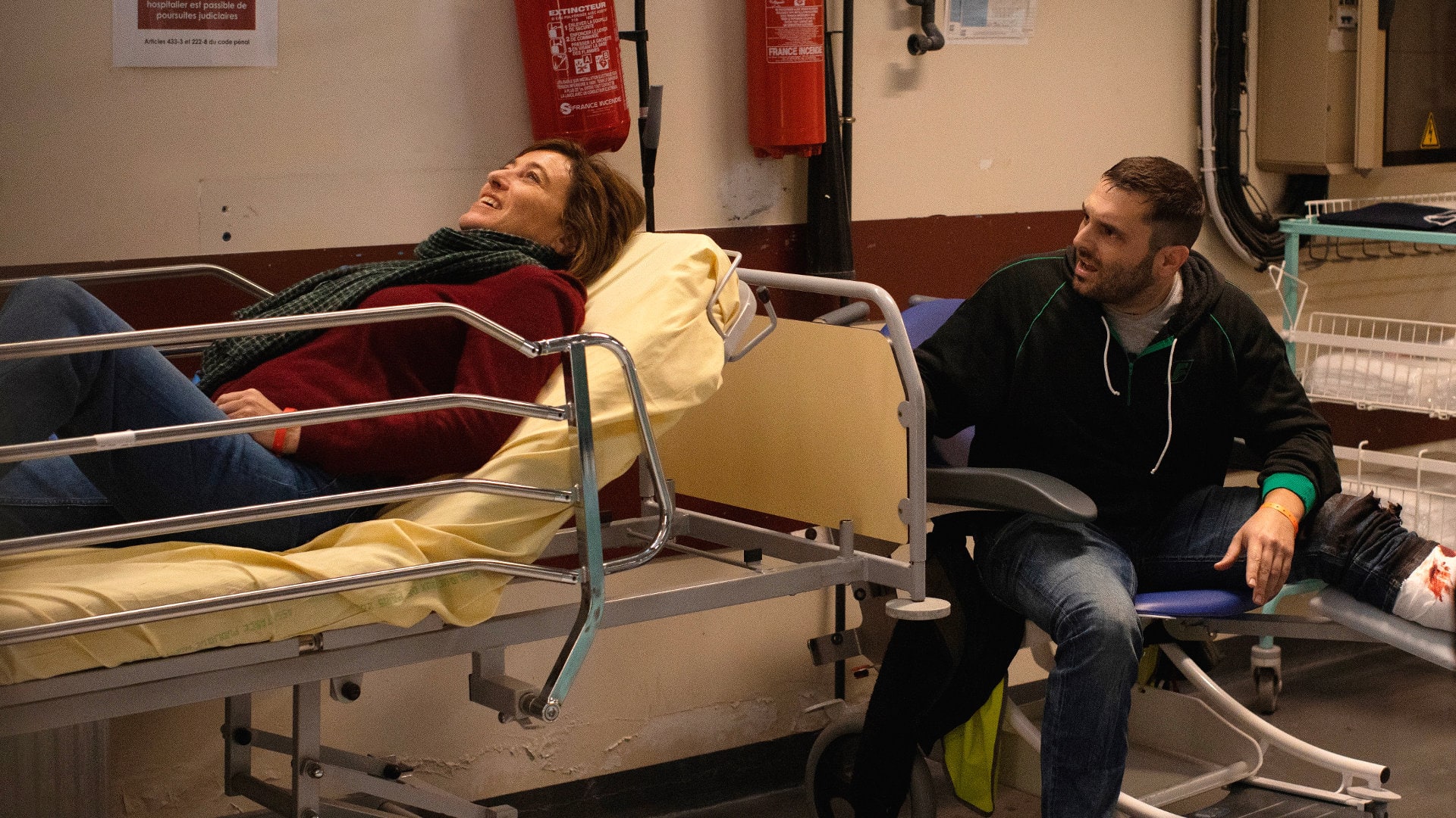 Valeria Bruni-Tedeschi et Pio Marmaï à l'hôpital dans La Fracture