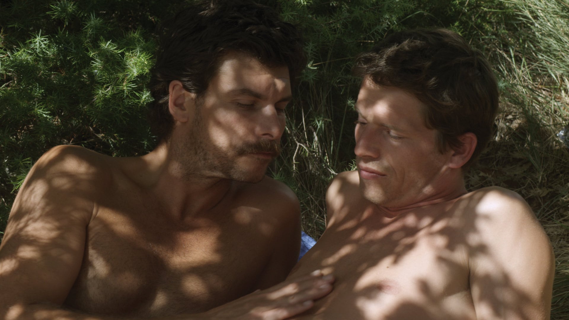 Franck (Pierre Deladonchamps) et Michel (Christophe Paou) font l'amour dans L'Inconnu du lac