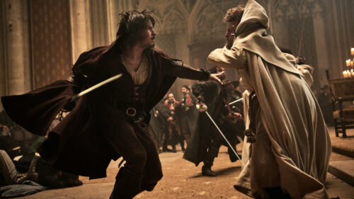 D'Artagnan se bat avec son épée dans Les trois mousquetaires D'Artagnan