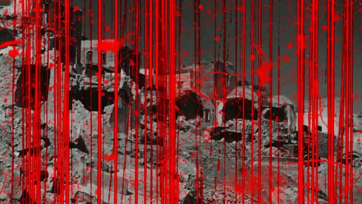 Un plan avec les lignes rouges dans A Fidai Film