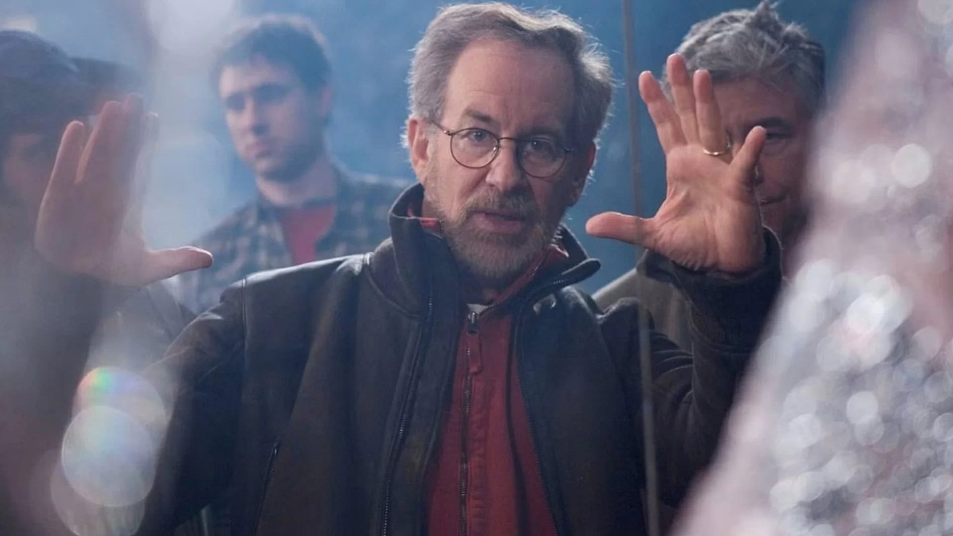 Steven Spielberg en tournage sur un plateau de film